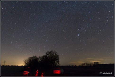 Blick auf die Wintersternbilder Großer Hund & Orion